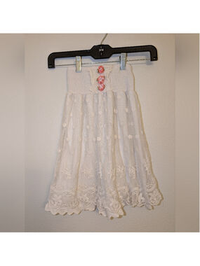Lapis girl lace Strapless top with Ribbon Flowers Size 4/5